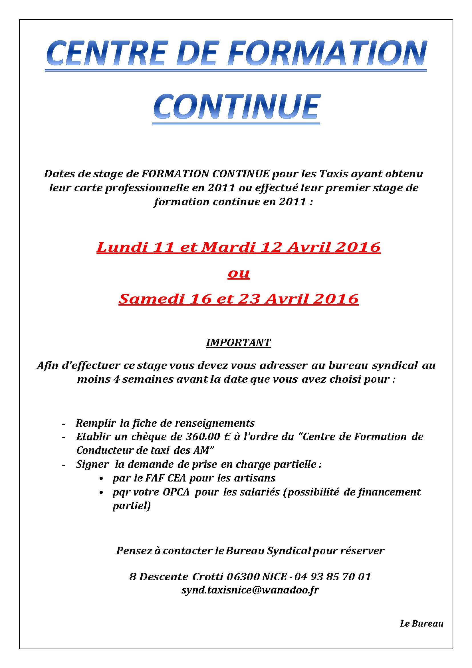 formation vtc continue